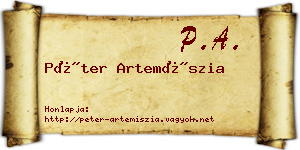 Péter Artemíszia névjegykártya